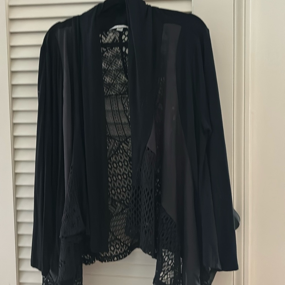 Black long sleeve, lace back Bolero jacket